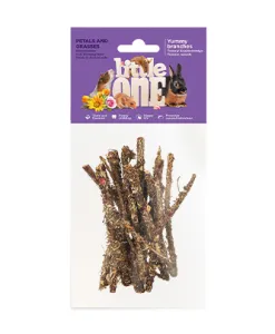 Little One Yummy branches with petals and grasses. Snack for all small mammals (35 g — ART. 32230)
