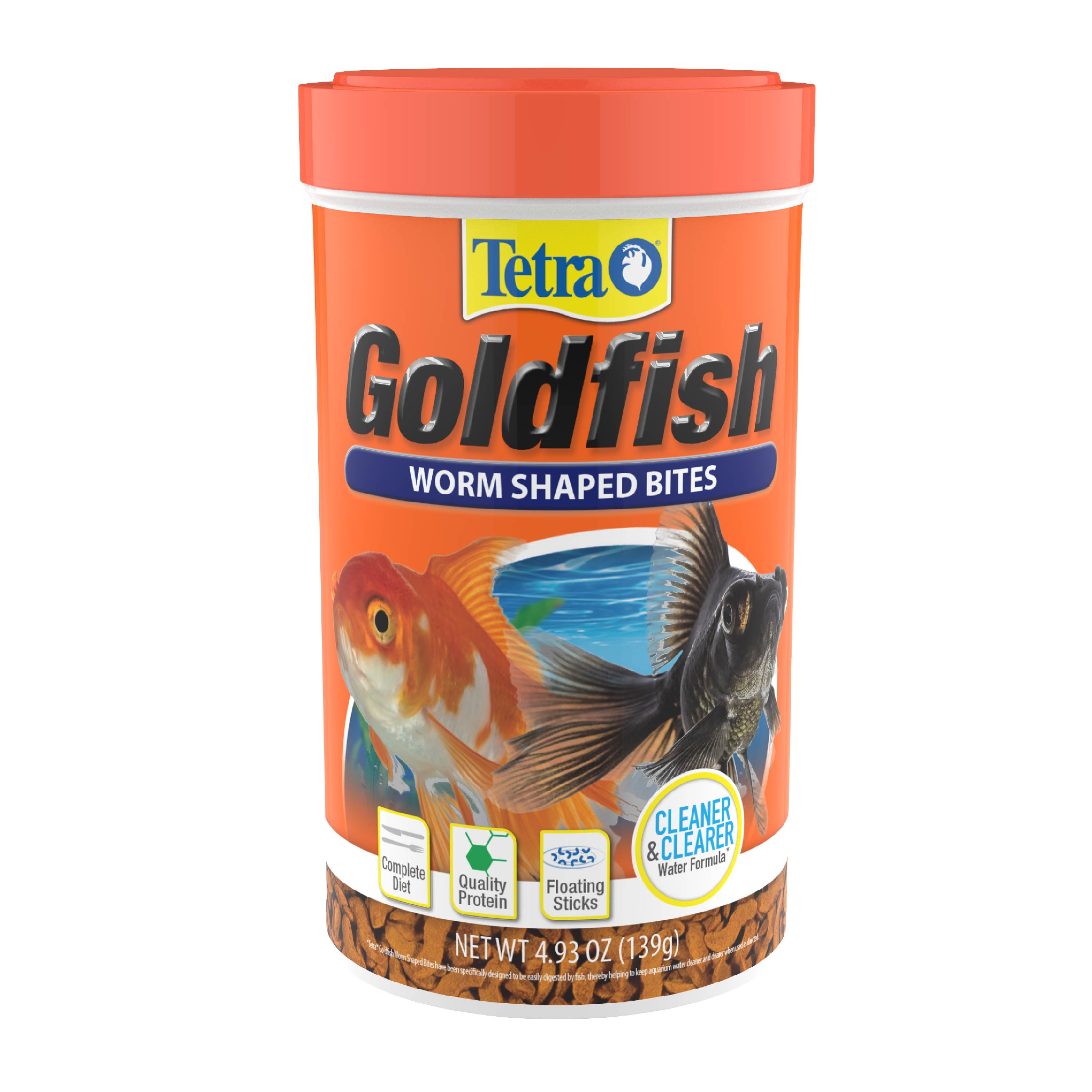 Goldfish Worm Shaped Bites Fish Food 4.93 oz