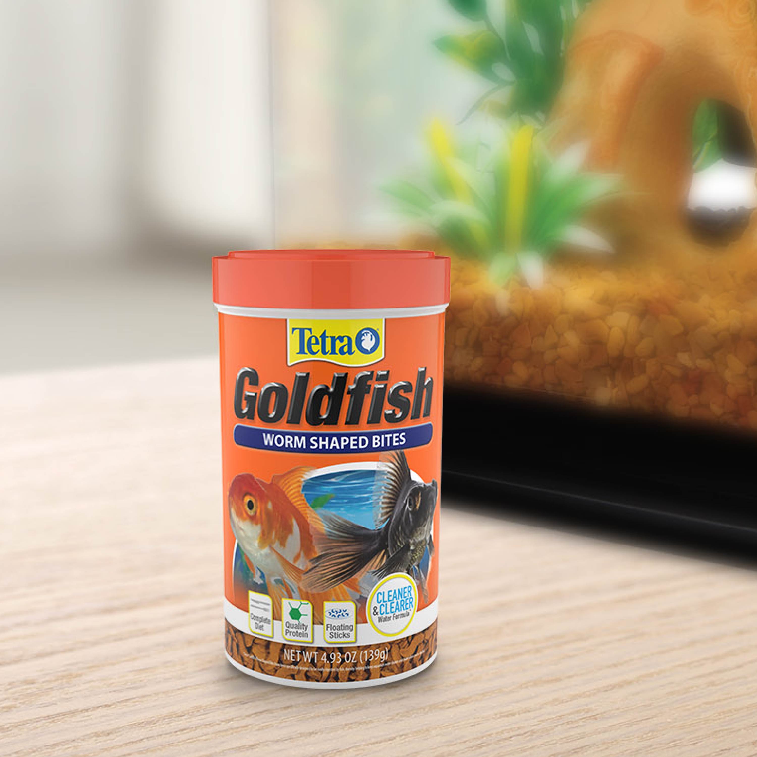 Goldfish Worm Shaped Bites Fish Food 4.93 oz