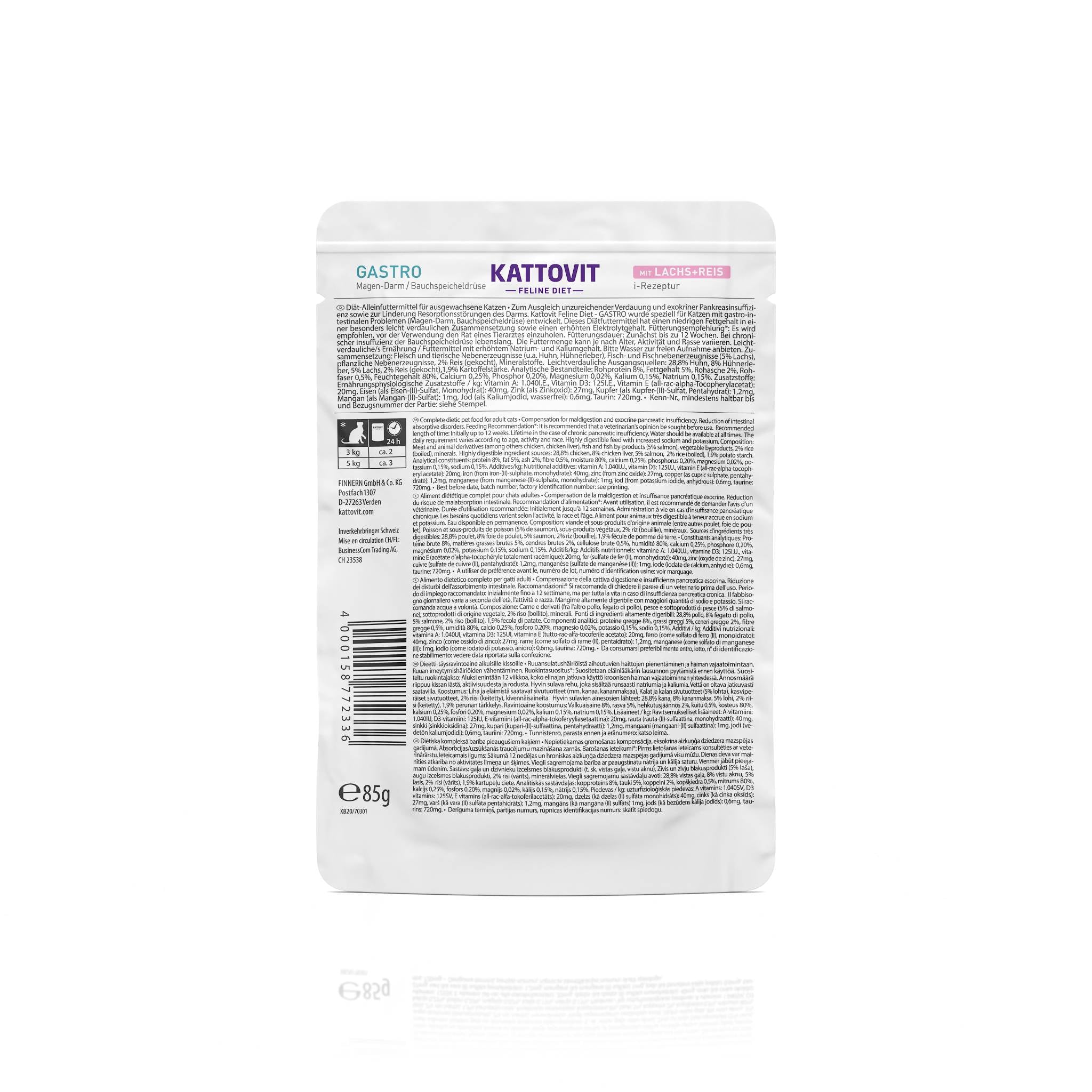 nassfutter lachs reis frischebeutel 24 x 85g gastro