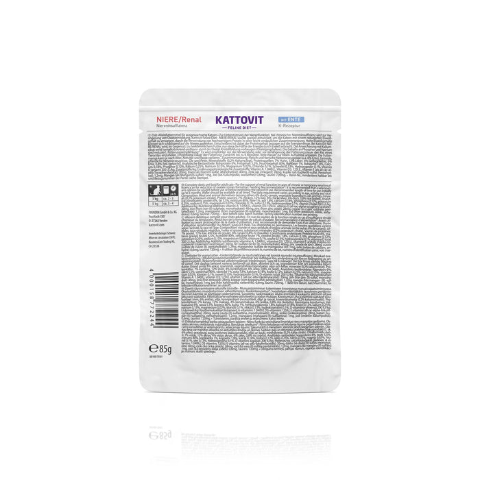 nassfutter ente frischebeutel 24 x 85g niere renal