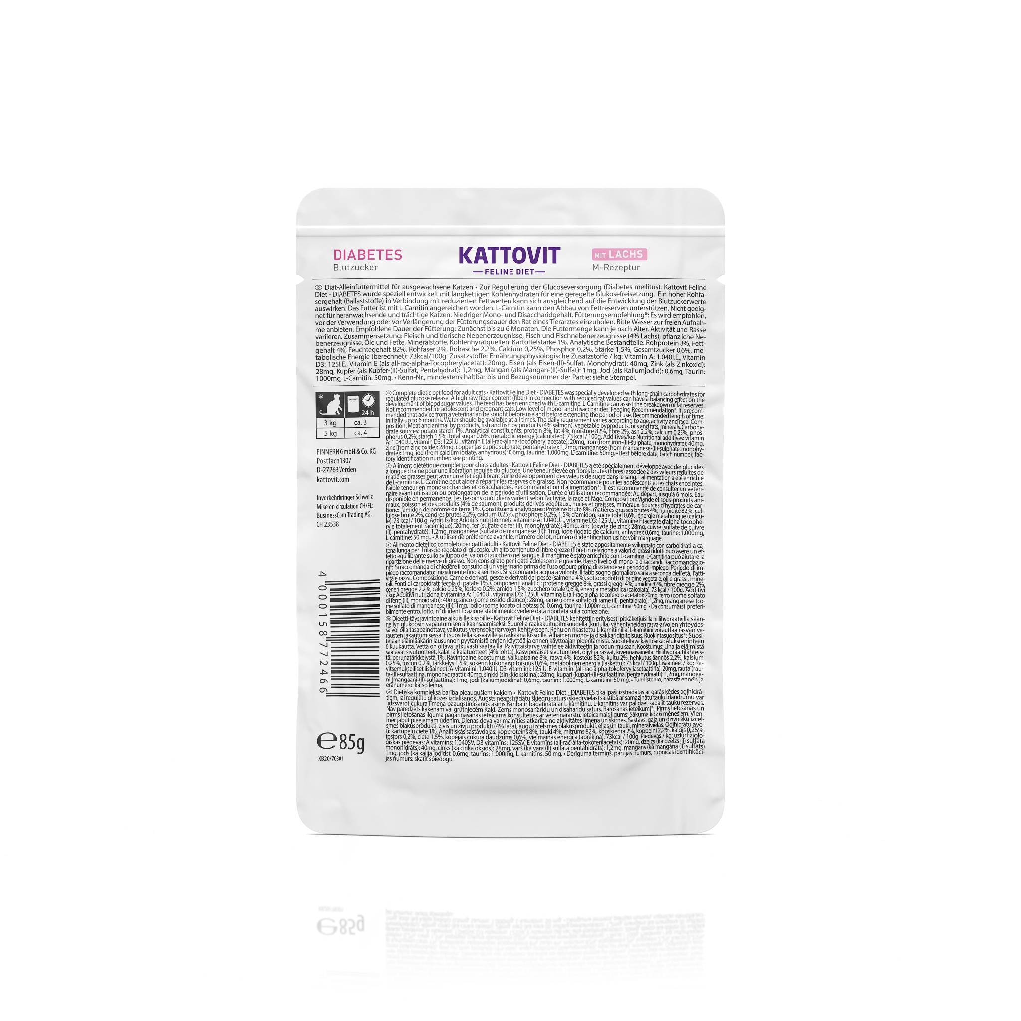 nassfutter lachs frischebeutel 24 x 85g diabetes