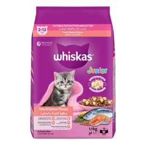 WHISKAS® Dry Junior 2-12 Months Tuna and Salmon Flavour Suitable for Mother and Kitten