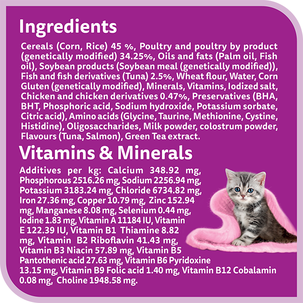 WHISKAS® Dry Junior 2-12 Months Tuna and Salmon Flavour Suitable for Mother and Kitten