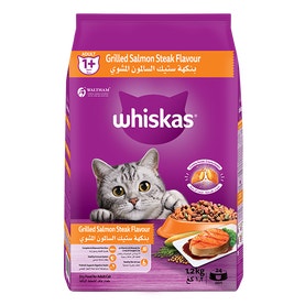 whiskas dry 1 plus years grilled salmon steak flavour