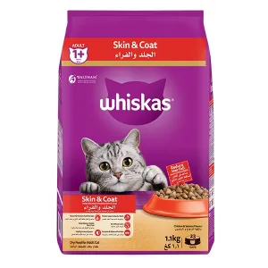 whiskas dry 1 plus years skin and coat chicken and salmon flavour