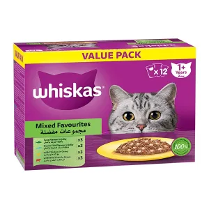 whiskas 1 plus years mixed favourites multipack