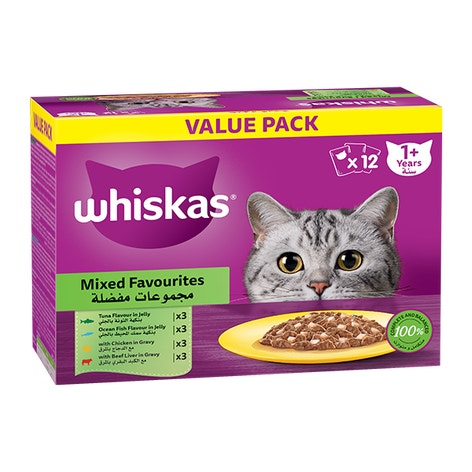 whiskas 1 plus years mixed favourites multipack