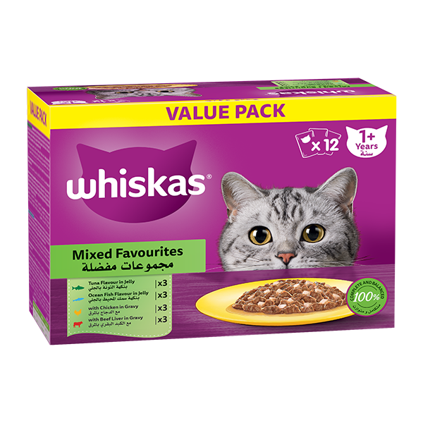 whiskas 1 plus years mixed favourites multipack