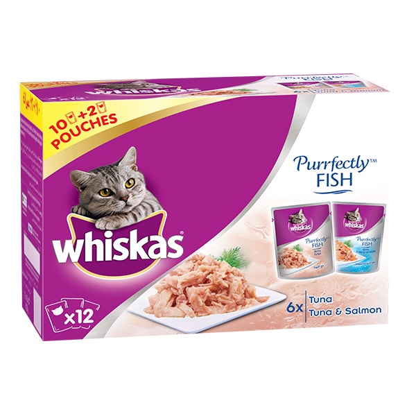whiskas purrfectly 1 plus years tuna and tuna and salmon in jelly multipack