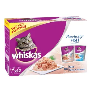 whiskas purrfectly 1 plus years tuna and tuna and salmon in jelly multipack