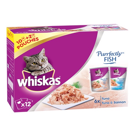 whiskas purrfectly 1 plus years tuna and tuna and salmon in jelly multipack