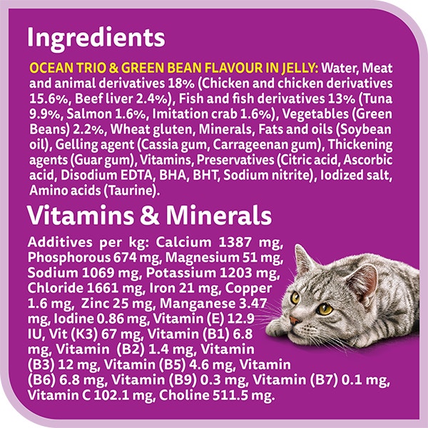 whiskas tasty mix 1 plus years mix of the sea collection in jelly multipack