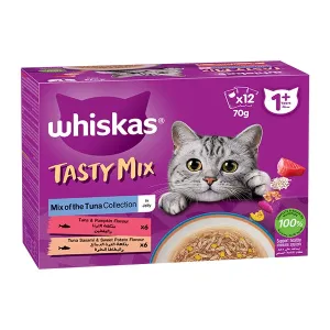 whiskas tasty mix 1 plus years mix of the tuna collection in jelly multipack
