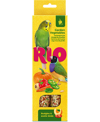 RIO Sticks لـ budgies و exotic birds مع garden vegetables (2 х 40 g — ART. 22290)