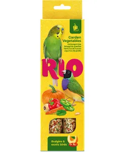 RIO Sticks لـ budgies و exotic birds مع garden vegetables (2 х 40 g — ART. 22290)