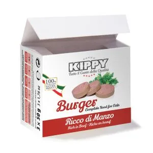 Kippy Burger rich in BEEF Adult cat Box 3x1,76 oz