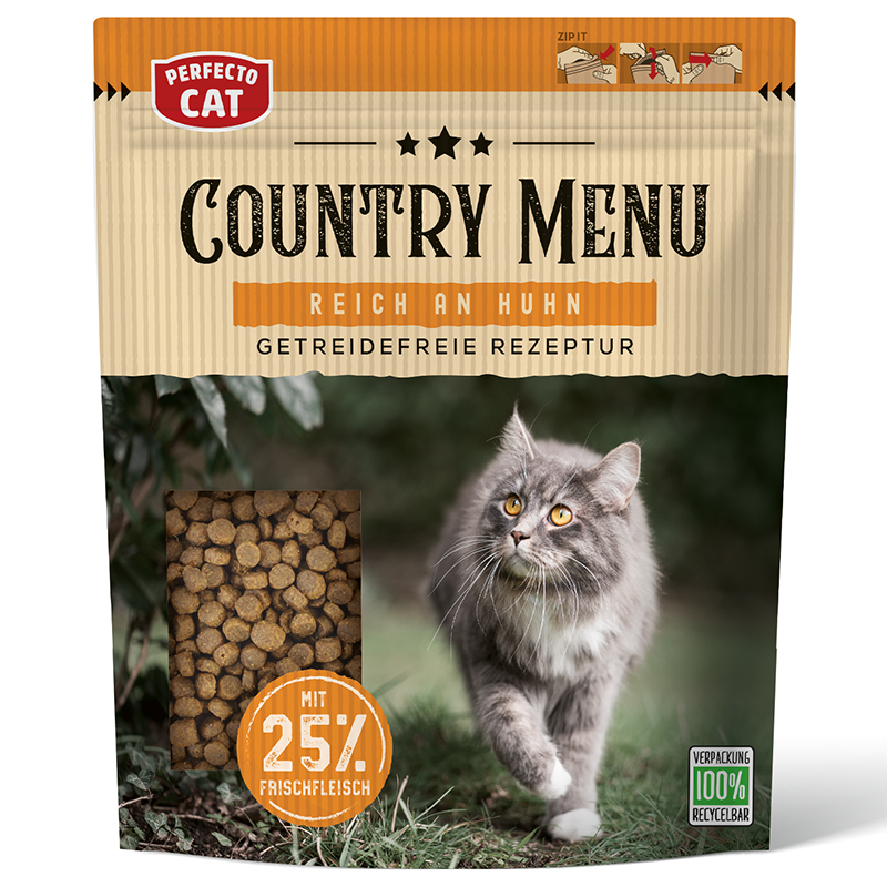 Perfecto Cat Country Menu Reich an Huhn 500g - NEU im Pouchbeutel!