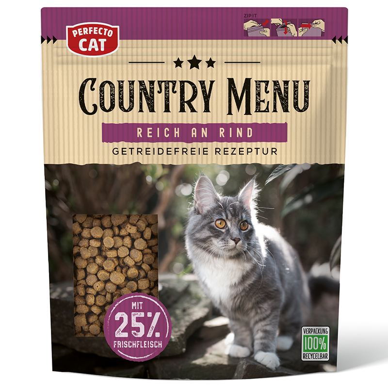Perfecto Cat Country Menu Reich an Rind 500g - NEU im Pouchbeutel!