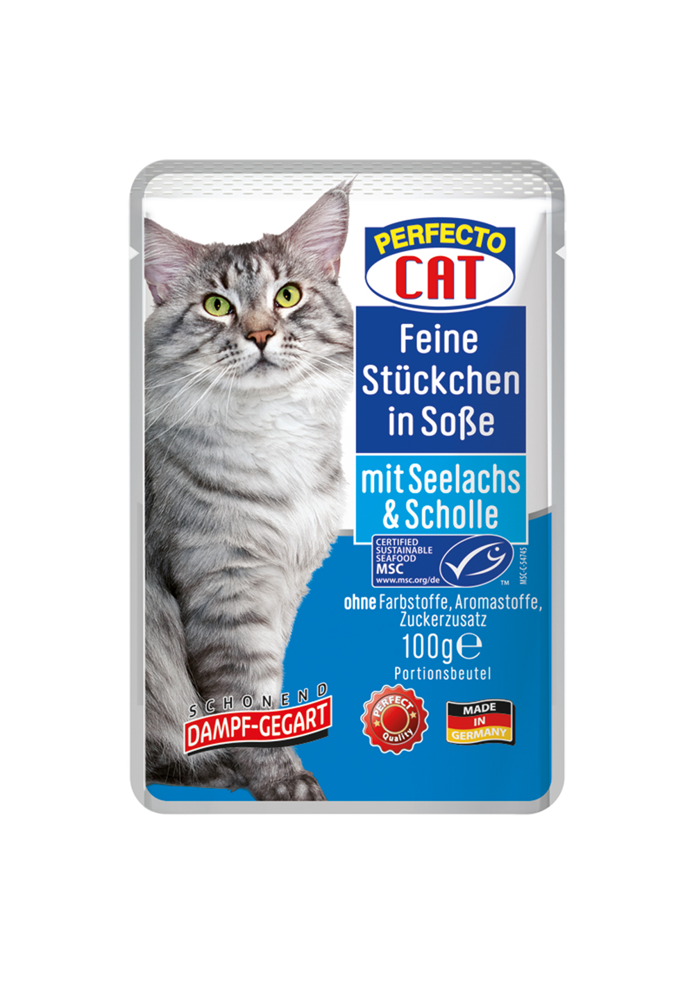 Perfecto Cat Fine pieces in sauce with beef & chicken 100g