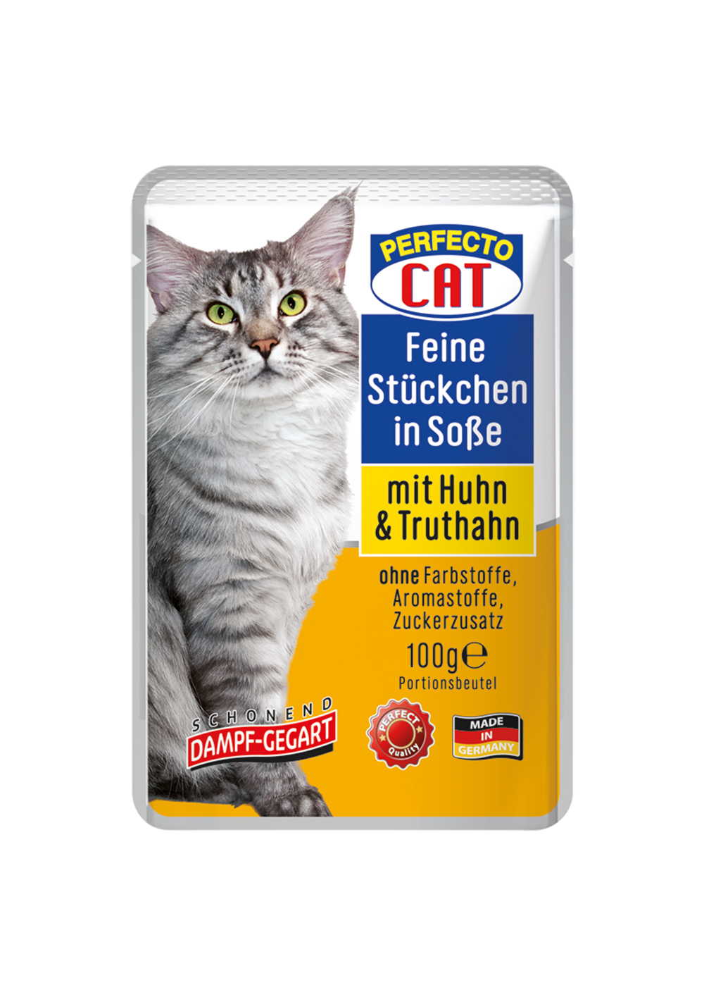 Perfecto Cat Fine pieces in sauce with beef & rabbit 100g