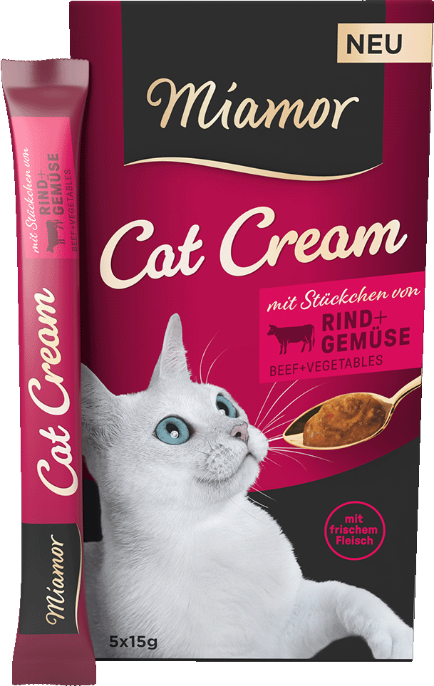 Cat Snack (Cream) - Rind + Gemüse-Cream - Schachtel - 5x15g
