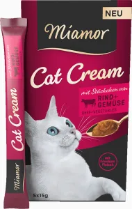 Cat Snack (Cream) - Rind + Gemüse-Cream - Schachtel - 5x15g