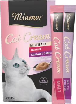 Cat Snack (Cream) - Vorteilspack: 
Malt-Cream + Malt-Cream Käse - Schachtel Vorteilspack - 24x16g